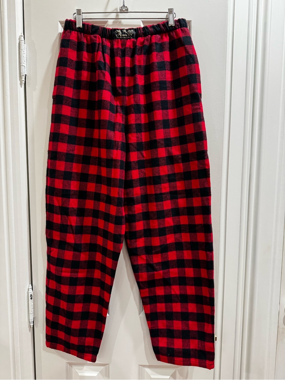 Red and Black Buffalo Plaid Pajama Bottoms Sz. M Lounge Pants Cotton Made in USA